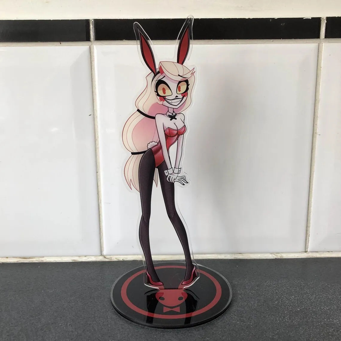 Acrylic Standing Plates for Charlie Lucifer Angeldust Alastor Husk Vox Anime Hazbin Hotel Bunny Standees Exquisite Gifts 10Cm