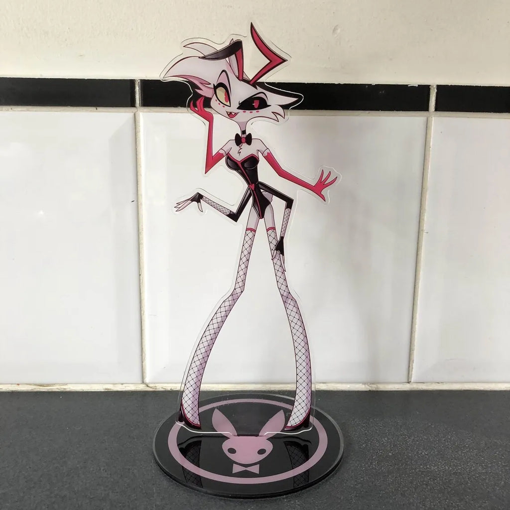 Acrylic Standing Plates for Charlie Lucifer Angeldust Alastor Husk Vox Anime Hazbin Hotel Bunny Standees Exquisite Gifts 10Cm