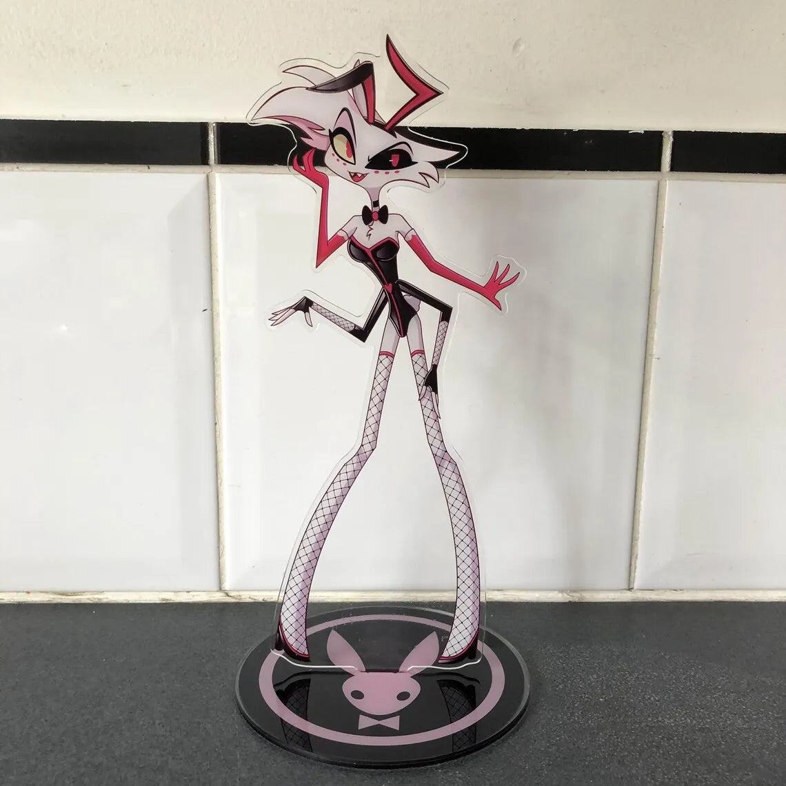 Acrylic Standing Plates for Charlie Lucifer Angeldust Alastor Husk Vox Anime Hazbin Hotel Bunny Standees Exquisite Gifts 10Cm