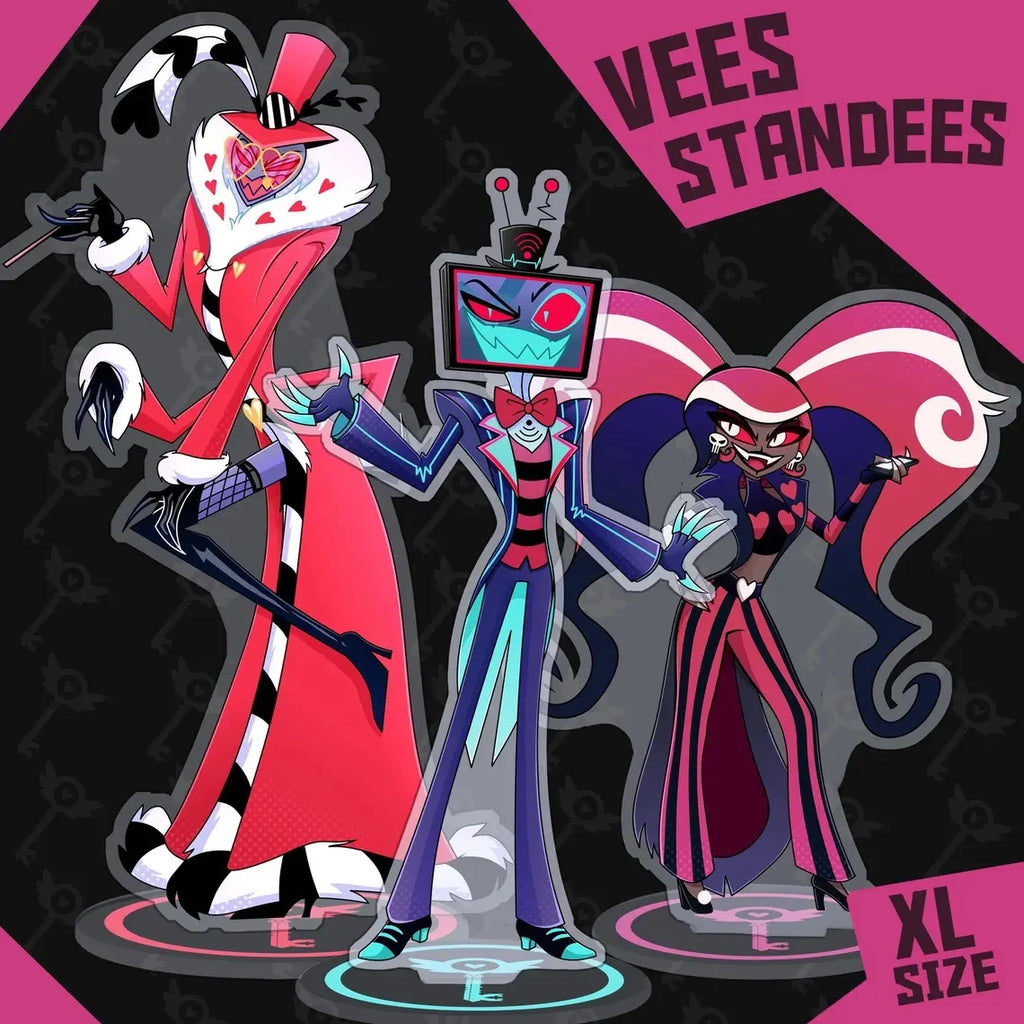 Acrylic Standing Plates for Charlie Lucifer Angeldust Alastor Husk Vox Anime Hazbin Hotel Bunny Standees Exquisite Gifts 10Cm