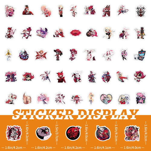 10/50/100PCS Cartoon Animation Hazbin-Hotel Stickers Phone Case Helmet Guitar Refrigerator Laptop Hell Inn Sticker Wholesale