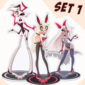 Acrylic Standing Plates for Charlie Lucifer Angeldust Alastor Husk Vox Anime Hazbin Hotel Bunny Standees Exquisite Gifts 10Cm
