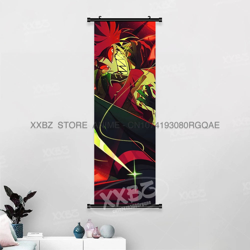 Simple Black Comedy Hazbin Hotel Home Decoration Hanging Painting Cartoon Wall Artwork Scrolls Picture Room Canvas Print Posters