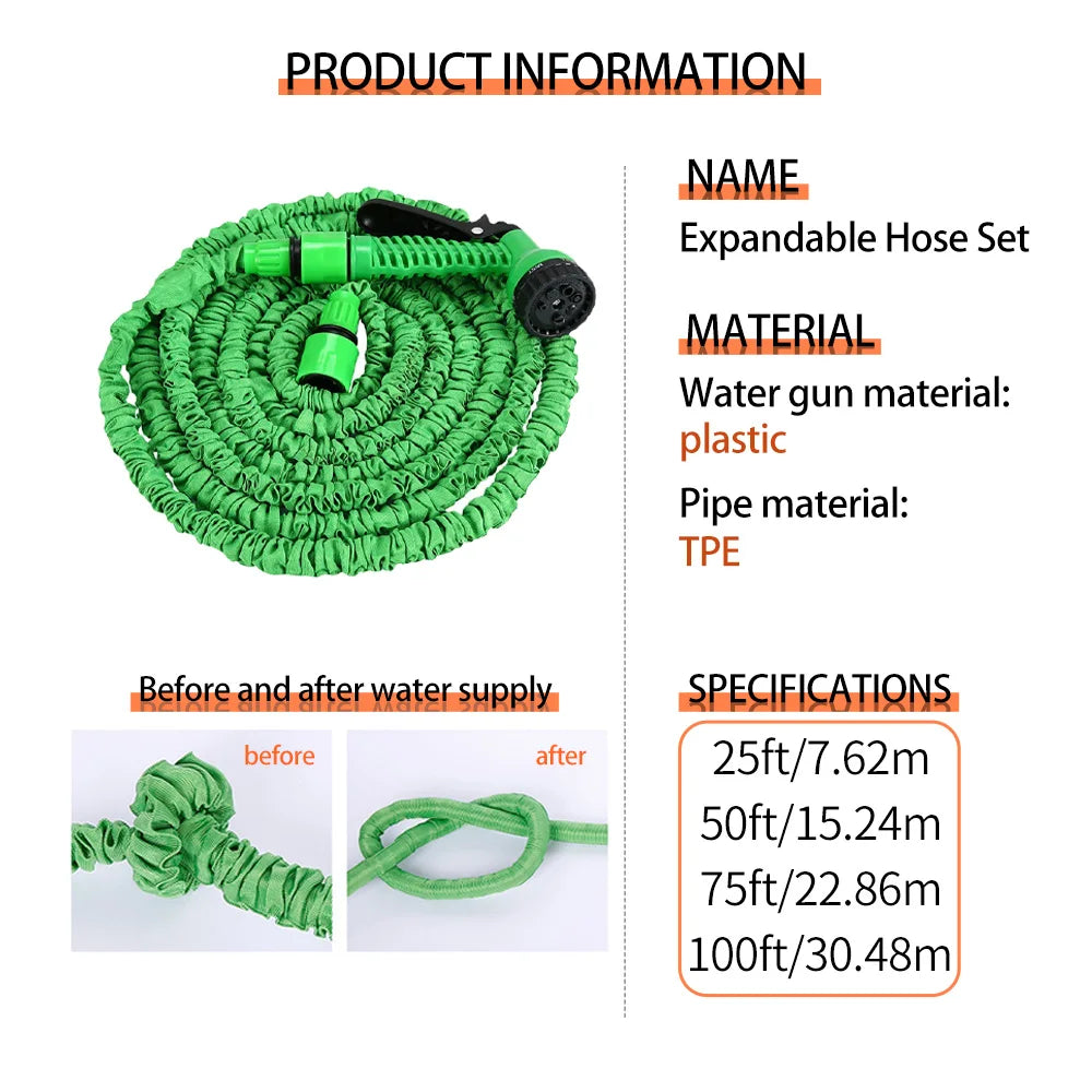 Frostproof Adjustable Garden Hose Spray Sprayer for Flowers Magic Flexible Hose for Farming Watering System
