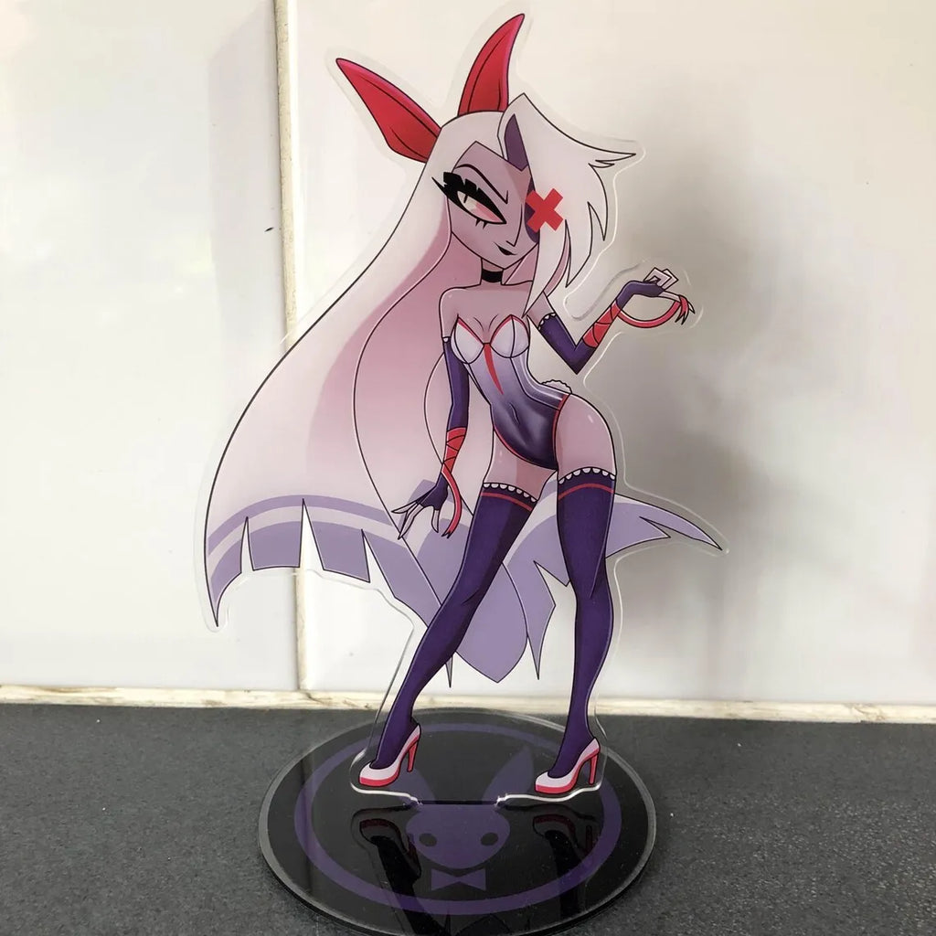 Acrylic Standing Plates for Charlie Lucifer Angeldust Alastor Husk Vox Anime Hazbin Hotel Bunny Standees Exquisite Gifts 10Cm