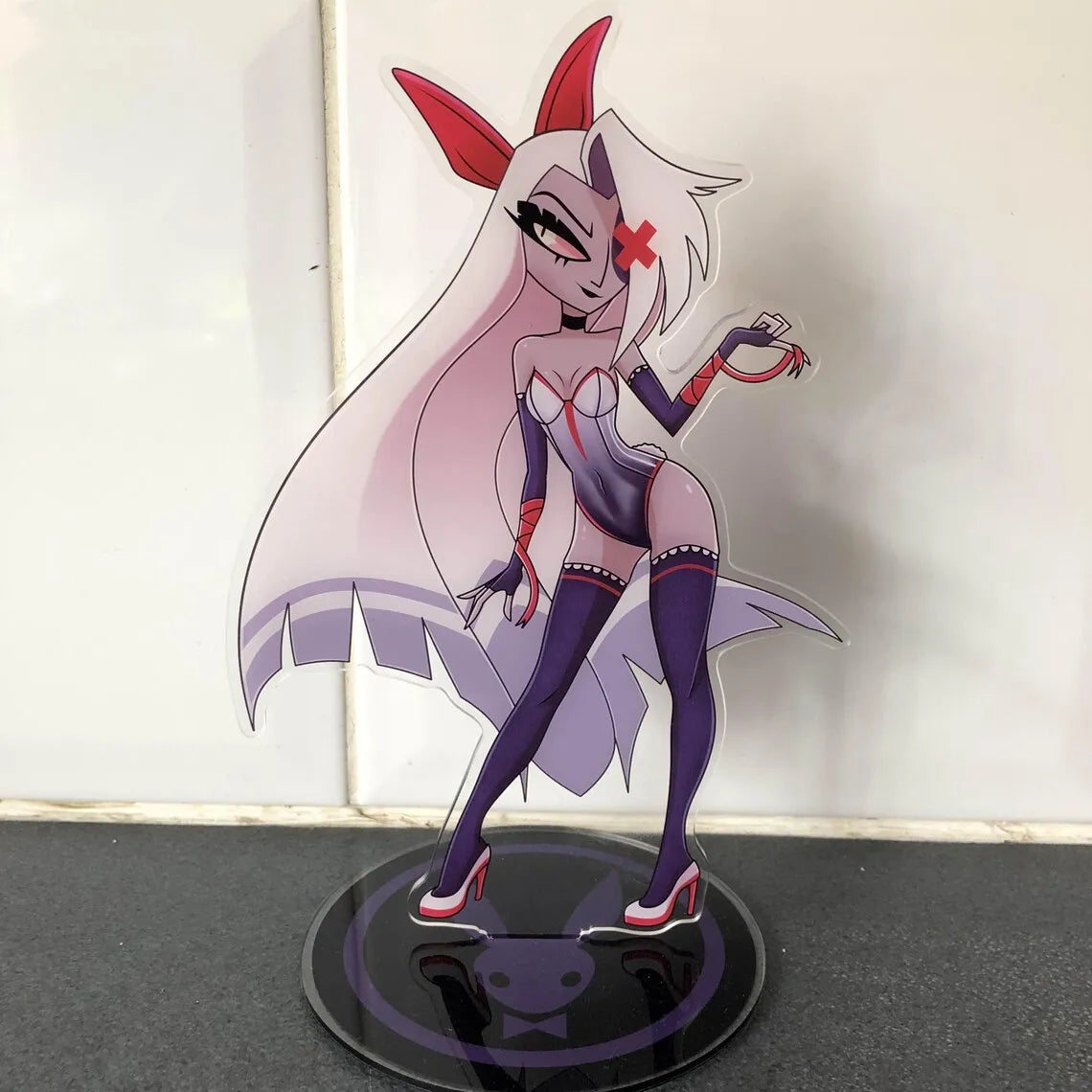 Acrylic Standing Plates for Charlie Lucifer Angeldust Alastor Husk Vox Anime Hazbin Hotel Bunny Standees Exquisite Gifts 10Cm