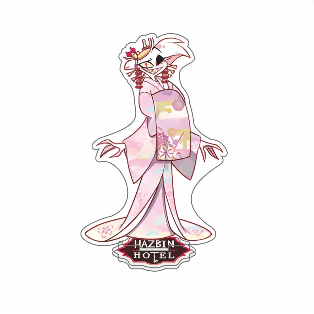 Anime Hazbin Hotel Vaggie Angel Dust Alastor Husk Charlie Morningstar Acrylic Stand Standing Plates Desktop Ornament Gift