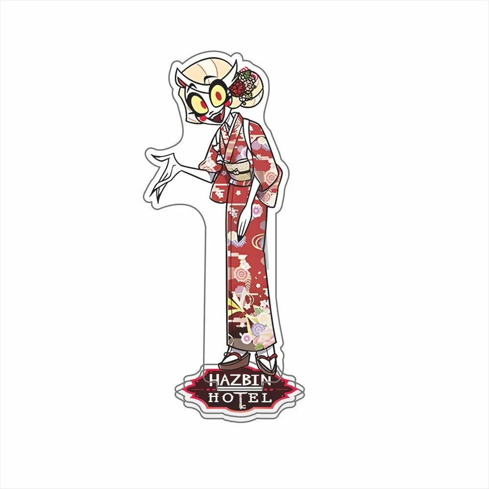Anime Hazbin Hotel Vaggie Angel Dust Alastor Husk Charlie Morningstar Acrylic Stand Standing Plates Desktop Ornament Gift