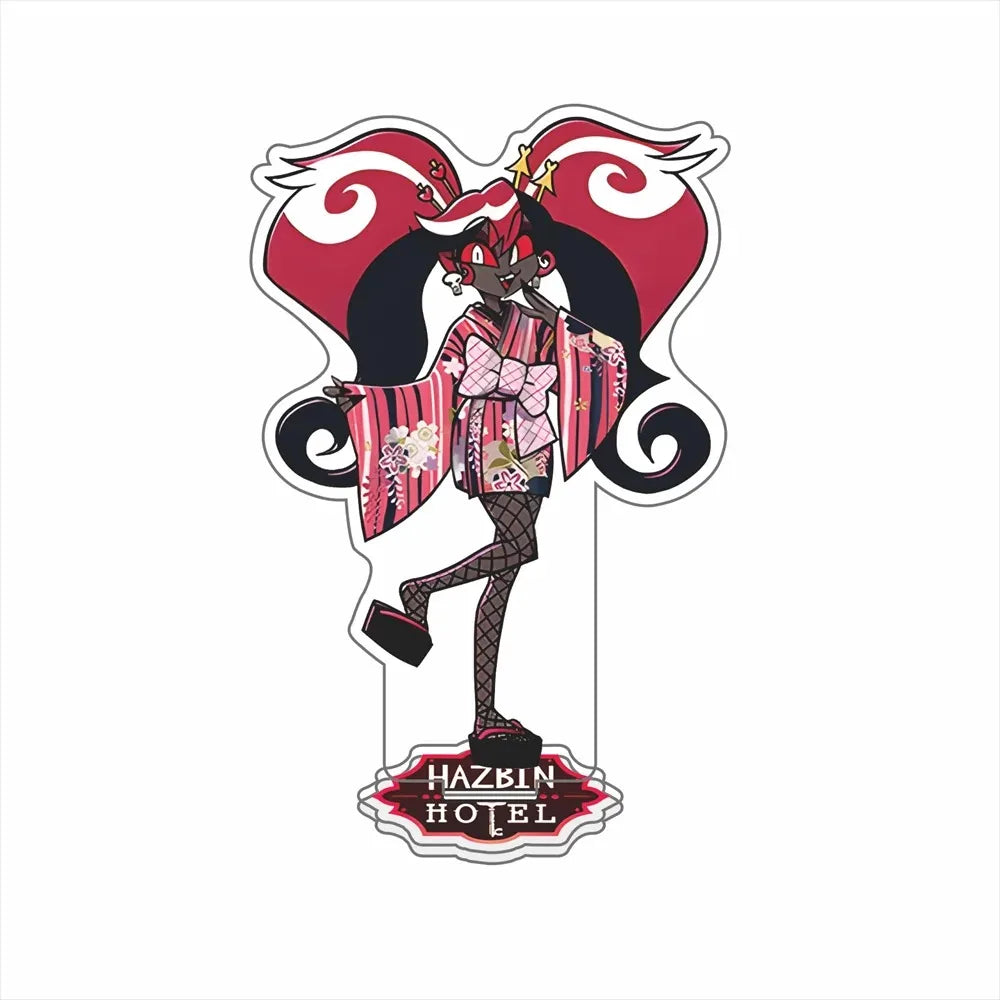 Anime Hazbin Hotel Vaggie Angel Dust Alastor Husk Charlie Morningstar Acrylic Stand Standing Plates Desktop Ornament Gift