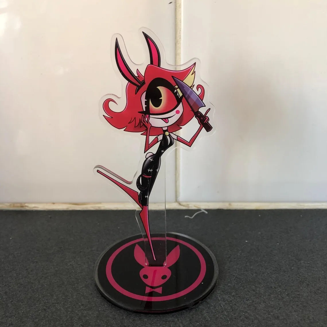 Acrylic Standing Plates for Charlie Lucifer Angeldust Alastor Husk Vox Anime Hazbin Hotel Bunny Standees Exquisite Gifts 10Cm