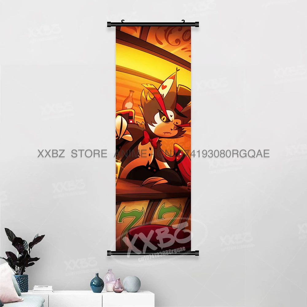 Simple Black Comedy Hazbin Hotel Home Decoration Hanging Painting Cartoon Wall Artwork Scrolls Picture Room Canvas Print Posters