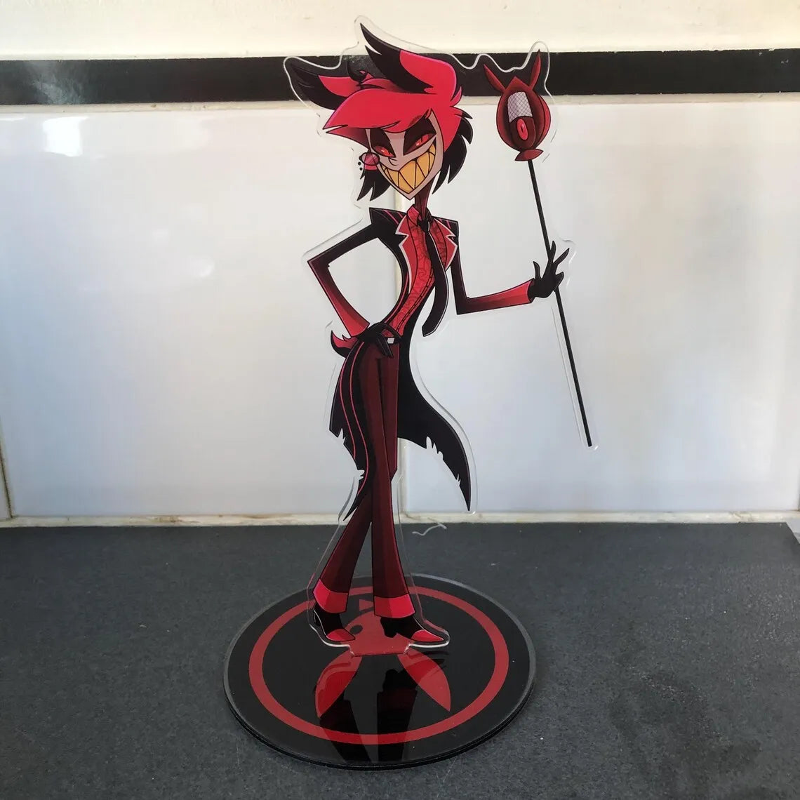 Acrylic Standing Plates for Charlie Lucifer Angeldust Alastor Husk Vox Anime Hazbin Hotel Bunny Standees Exquisite Gifts 10Cm