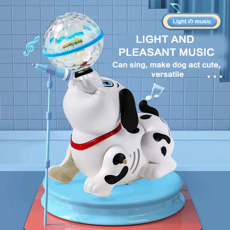 Electric Stunt Top Ball Spinning Puppy Toy Cute Adorable Design with Colorful Sound And Light Ideal Holiday Gift for Babies