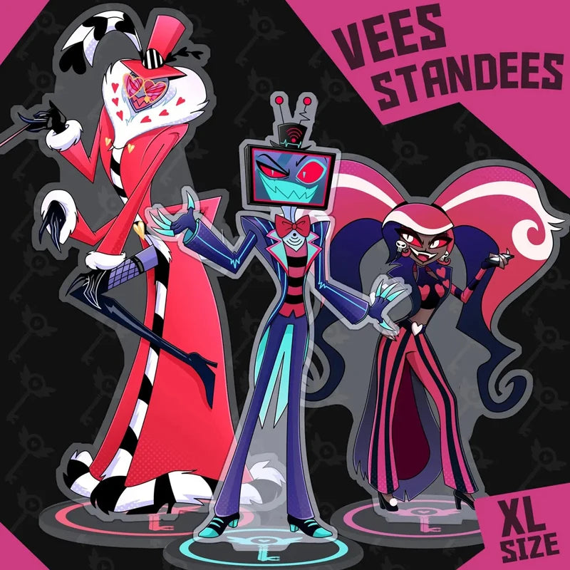 Acrylic Standing Plates for Charlie Lucifer Angeldust Alastor Husk Vox Anime Hazbin Hotel Bunny Standees Exquisite Gifts 10Cm